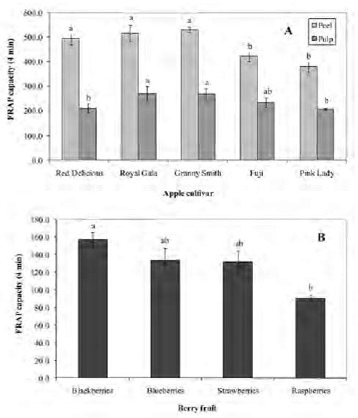 FIGURE 3 FRAP values of apples and berries