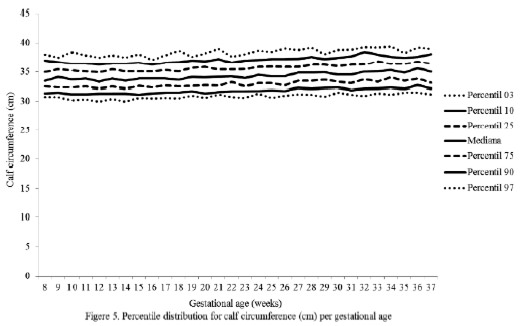 Percentile distribution of anthropometric variables in pregnant women