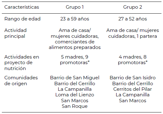 Tabla 1. Características sociodemográficas de las participantes, Villa Victoria, Estado de México, México, agosto 2024.