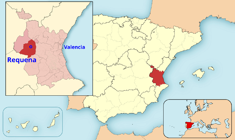 Figura 1. Localización del municipio de Requena en España